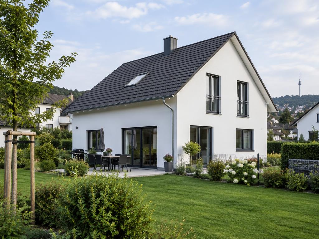 Modernes Einfamilienhaus mit Garten