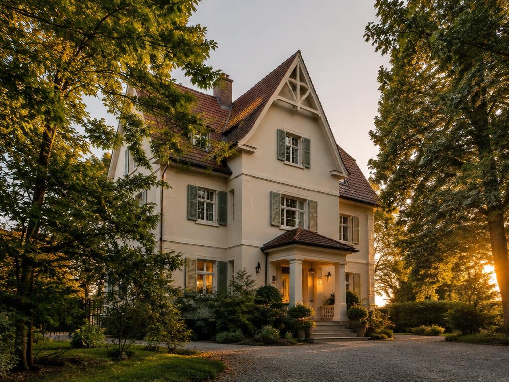 Villa im Abendlicht